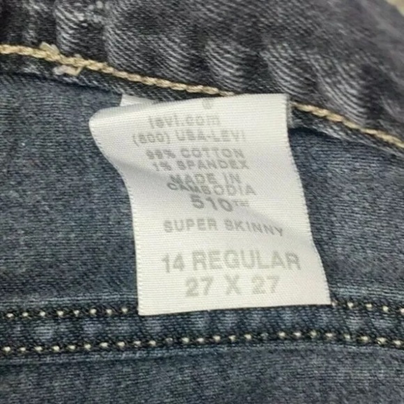 LEVIS 510 SUPER SKINNY JEANS SIZE 14 REGULAR 27x27 - Picture 9 of 9